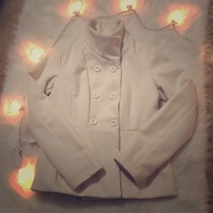 Forever 21 F21 cream coat jacket large size LG